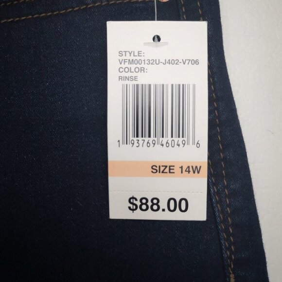 NWT Curve Appeal High Rise No Gap Waist Ladies Size 14W Comfort Skinny Jeans - Picture 7 of 16